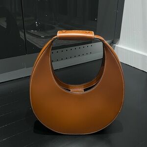 STAUD Brown Leather Moon Bag